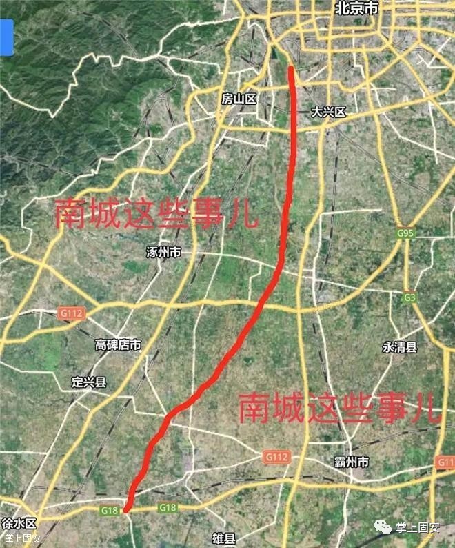 根据之前官方透漏的京雄高速北京段全长28公里,下图为小编预测房山