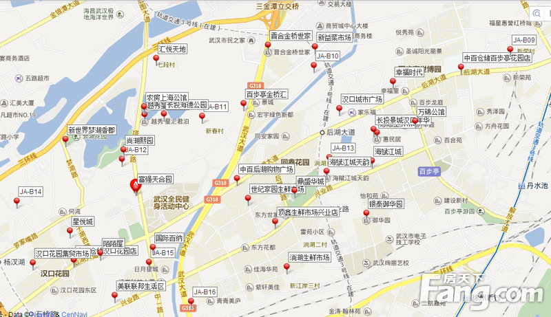 汉口江岸区菜场分布汇总以及各个菜场周边楼盘测距整理.