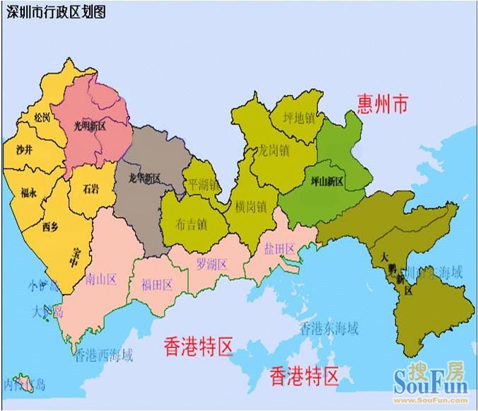 深圳区划图(宝安地段具)