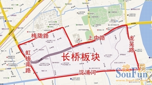 长桥:北:梅陇路-上中路,南:淀浦河,西:虹梅南路,东:龙吴路