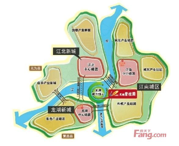 从以上的交通区位图可以清楚的看出,芜湖碧桂园位于三山区龙窝湖旁