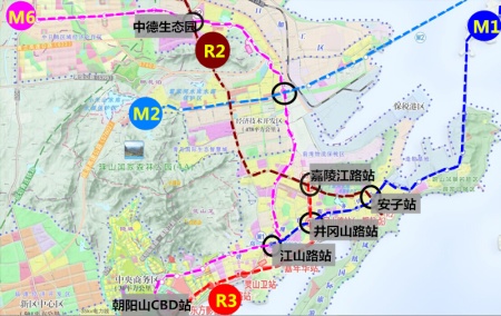 青岛西海岸地铁/轻轨规划图