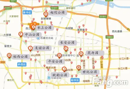 石家庄市内九大公园名单 附近楼盘才是真正公园地产