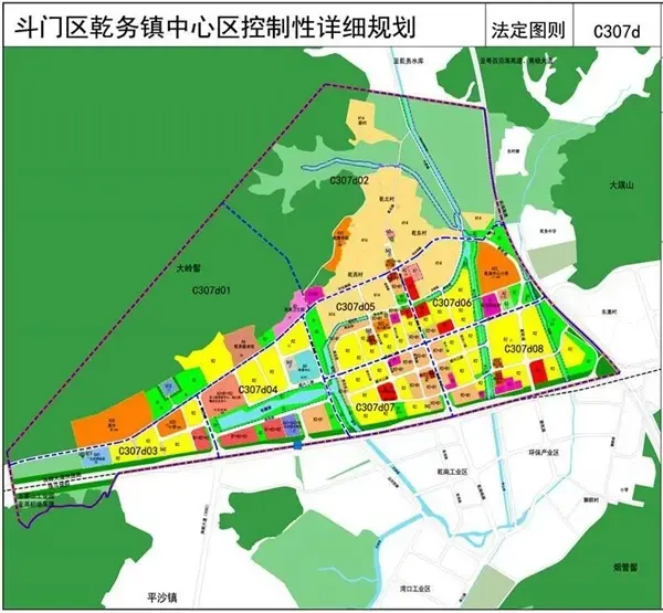 2016年7月份,《斗门区乾务镇中心区控制性详细规划》公示.